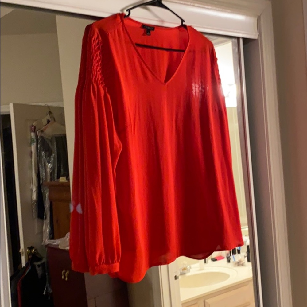 Talbots ruched long sleeve top